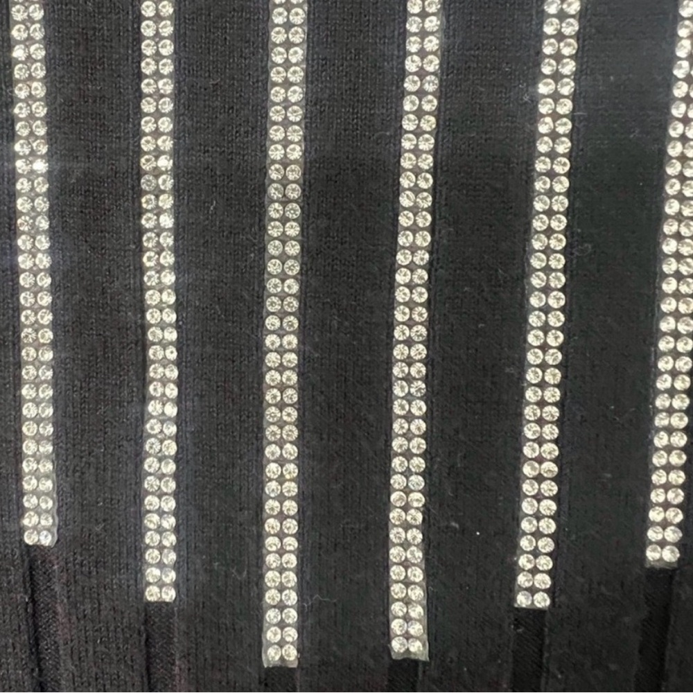 INC International Concepts Black Sweater with Silver Accents - Picture 4 of 6